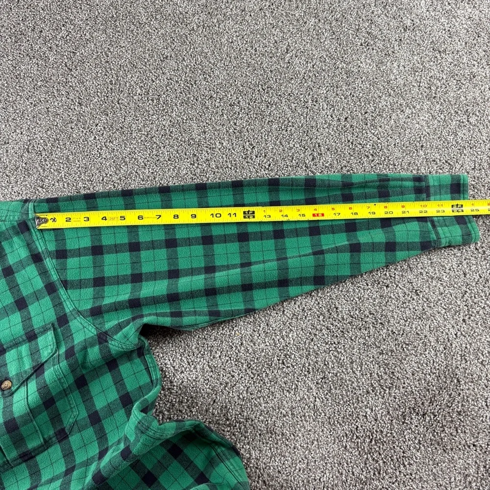 CC Filson 850 Shirt X-Large  Green Plaid Flannel Heavy Cotton Fishing Guide - Picture 9 of 10
